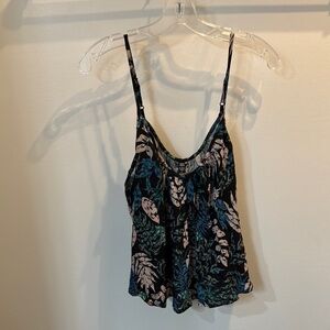 Salty Crew Black and Blue Camisole Top with Striking Contrast